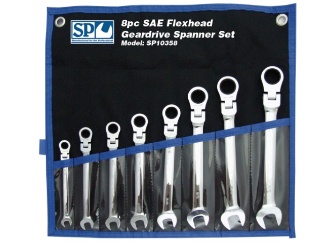 SP - SPANNER SET FLEXHEAD GEARDRIVE ROE SAE 8PC 